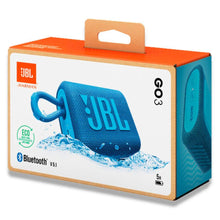 JBL Go 3 Eco Portable Waterproof Bluetooth Speaker, Ocean Blue